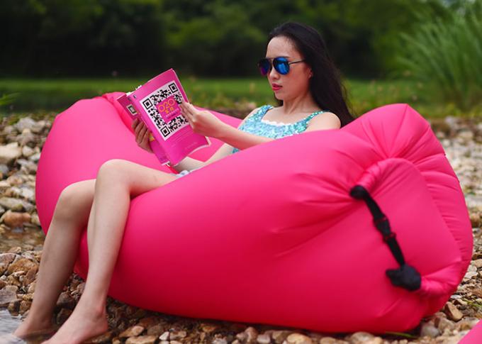 Tela de nylon impermeável enchida rápida do saco-cama inflável roxo conveniente