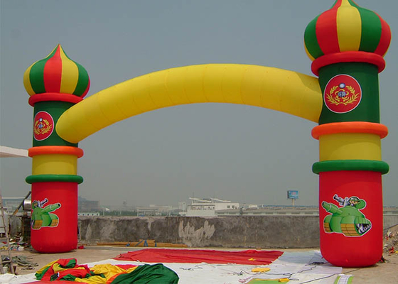 China Arrendamento inflável da arcada das duplas camada com Baloon em amarelo/verde/vermelho fornecedor