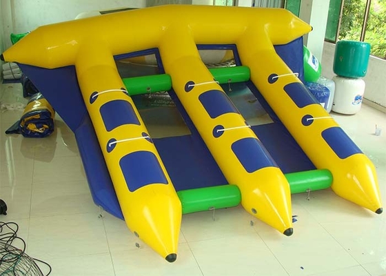 China Excitando peixes de vôo infláveis de 4m * de 3m, barco de banana inflável com tela profissional do trampolim fornecedor