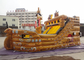 China Corrediça inflável comercial gigante do navio de pirata de encerado durável do PVC para o aluguel exportador