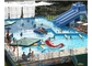 Campo de jogos de flutuação de excitação vermelho/azul da água, parque inflável gigante do Aqua do PVC de 0.9mm para o casamento fornecedor
