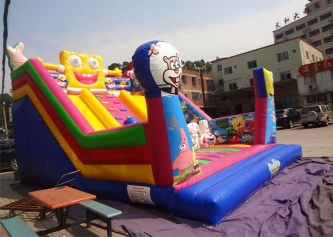 Corrediça inflável comercial grande do parque de diversões com tema de Spongebob