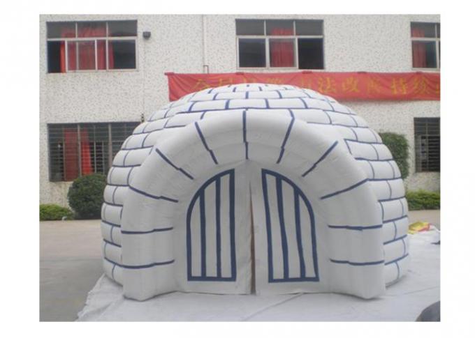 Barraca de acampamento inflável branca/azul material inflável do PVC da barraca do evento de 10mL X de 10mW x de 6mH