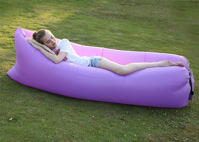 Sofá-cama preguiçoso inflável inflável da praia da única pessoa do saco-cama da sala de estar do poliéster