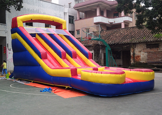 China Corrediça de água inflável comercial da pista dobro grande com a associação feita de 0.5mm PVCTarpaulin fornecedor