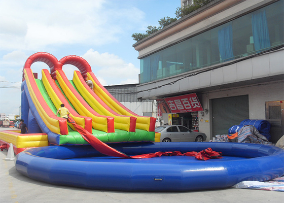 China Corrediça de água inflável gigante do PVC de Plato com piscina grande, grandes brinquedos infláveis da água para o divertimento fornecedor